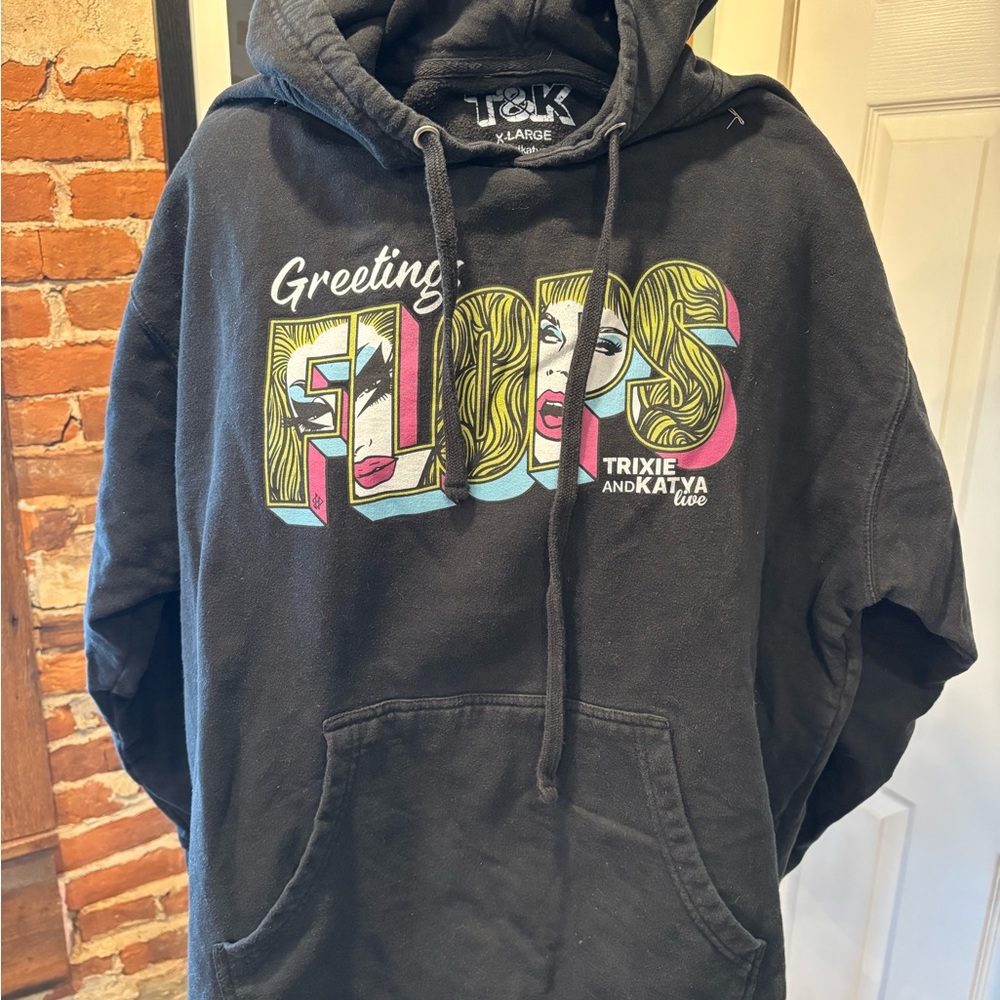 Black Graphic Hoodie with Colorful Design